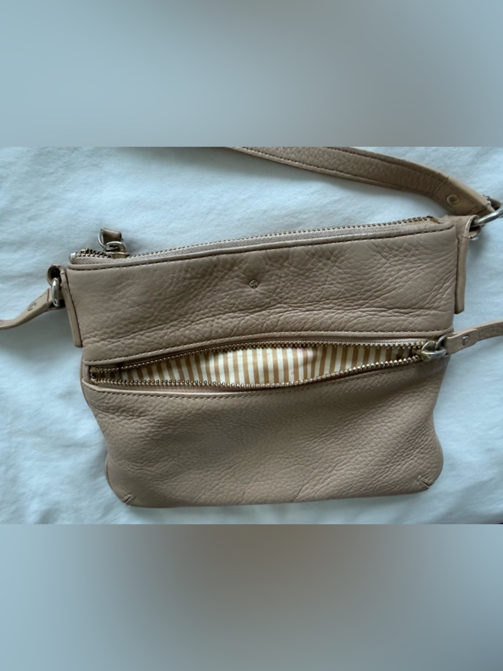 kate spade Pebbled Leather Crossbody - Taupe - Picture 2 of 6